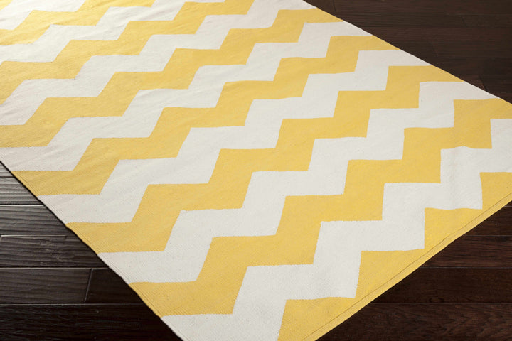 Jackman Contemporary Style Yellow And Ivory Hand Woven Area Rug