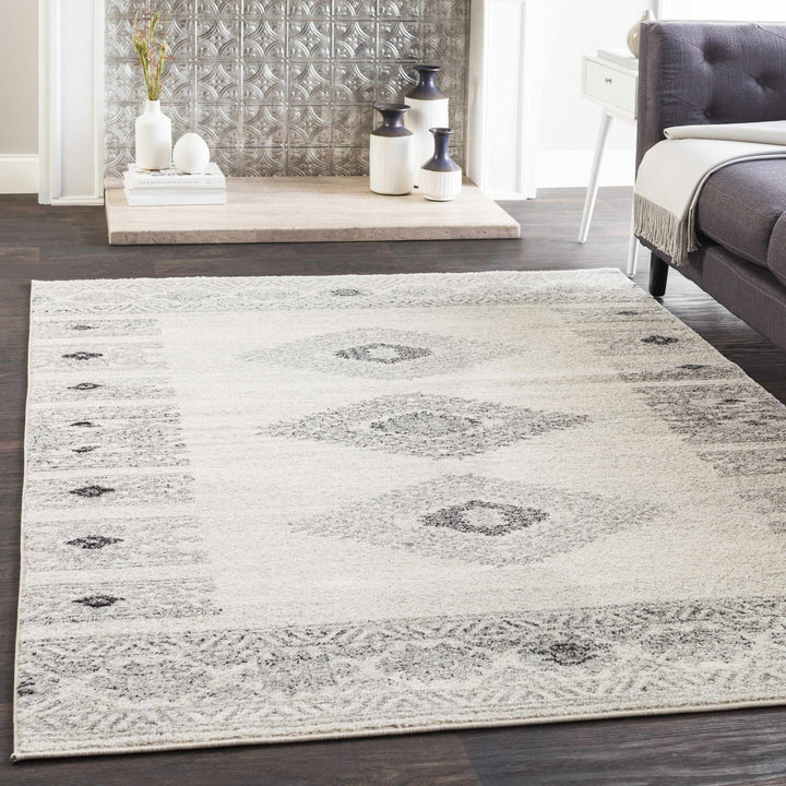 Jackpot Contemporary Ivory And Gray Area Rug - The Rug Decor