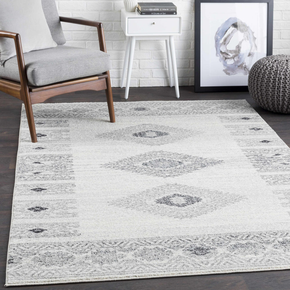 Jackpot Contemporary Ivory And Gray Area Rug - The Rug Decor