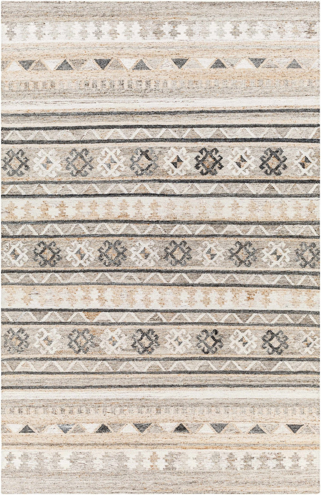 Jade Modern Tribal Design Ivory And Gray Hand Woven Rug - The Rug Decor