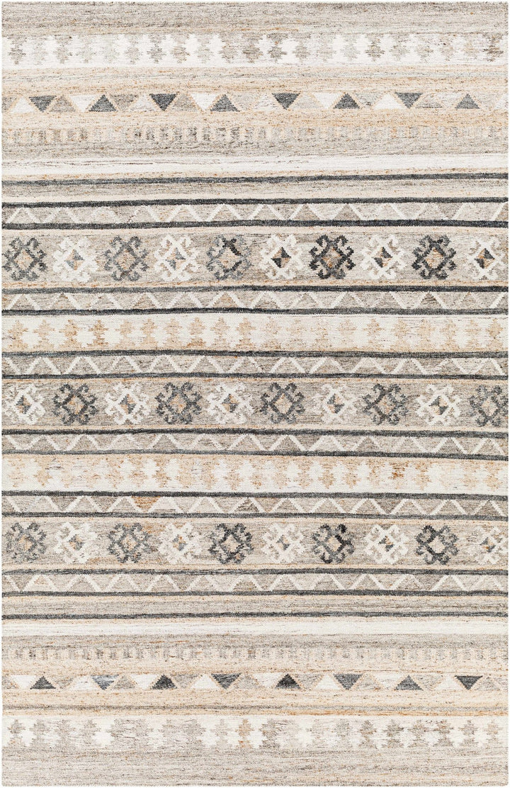 Jade Modern Tribal Design Ivory And Gray Hand Woven Rug - The Rug Decor