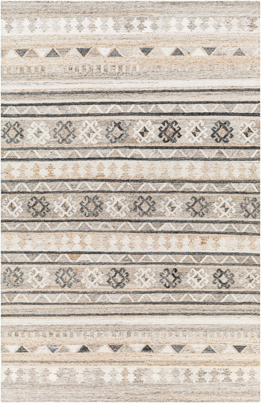Jade Modern Tribal Design Ivory And Gray Hand Woven Rug - The Rug Decor