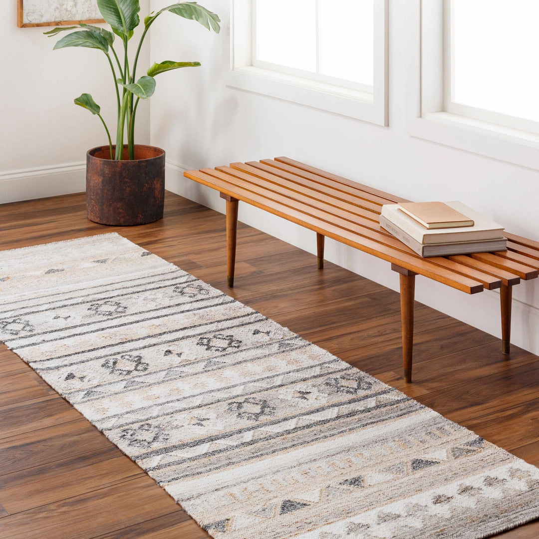 Jade Modern Tribal Design Ivory And Gray Hand Woven Rug - The Rug Decor