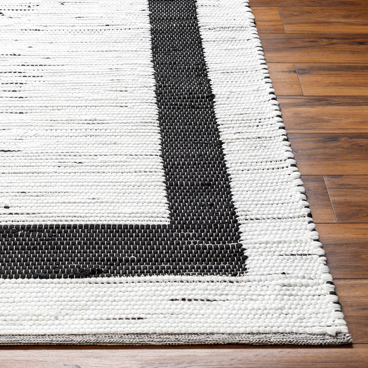 Jaden Contemporary Style Ivory And Charcoal Hand Woven Area Rug - The Rug Decor