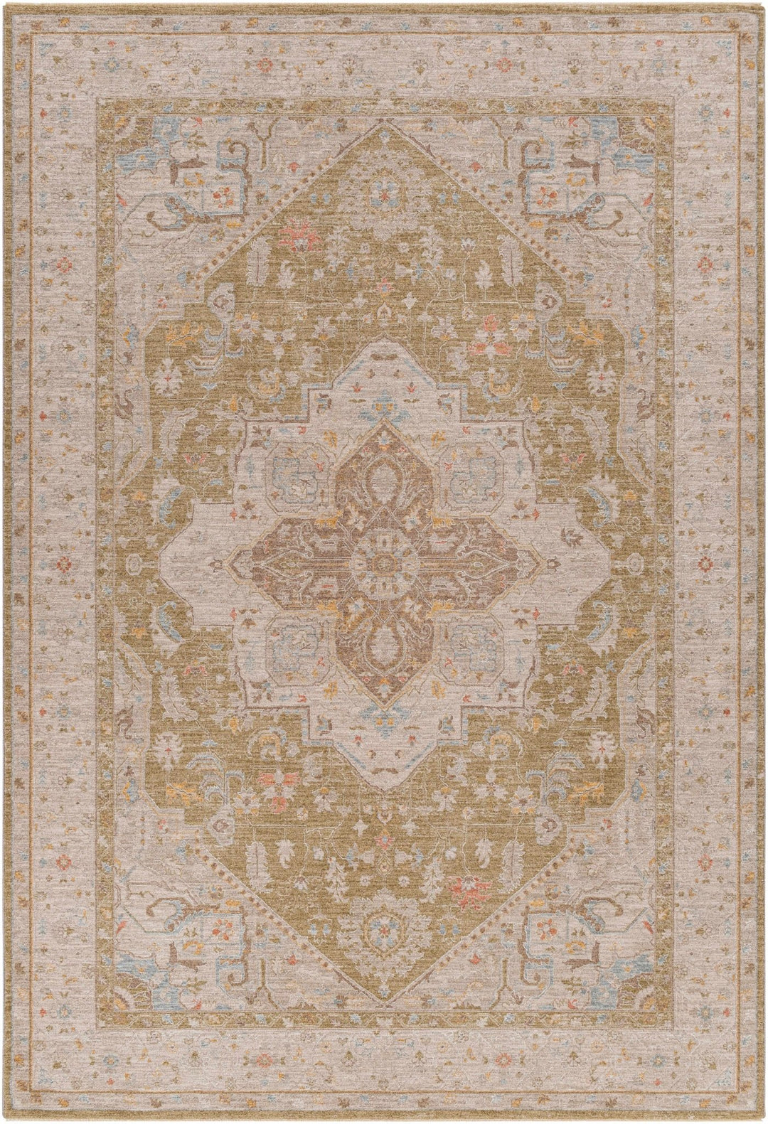Jago Traditional Beige And Olive Rug - The Rug Decor
