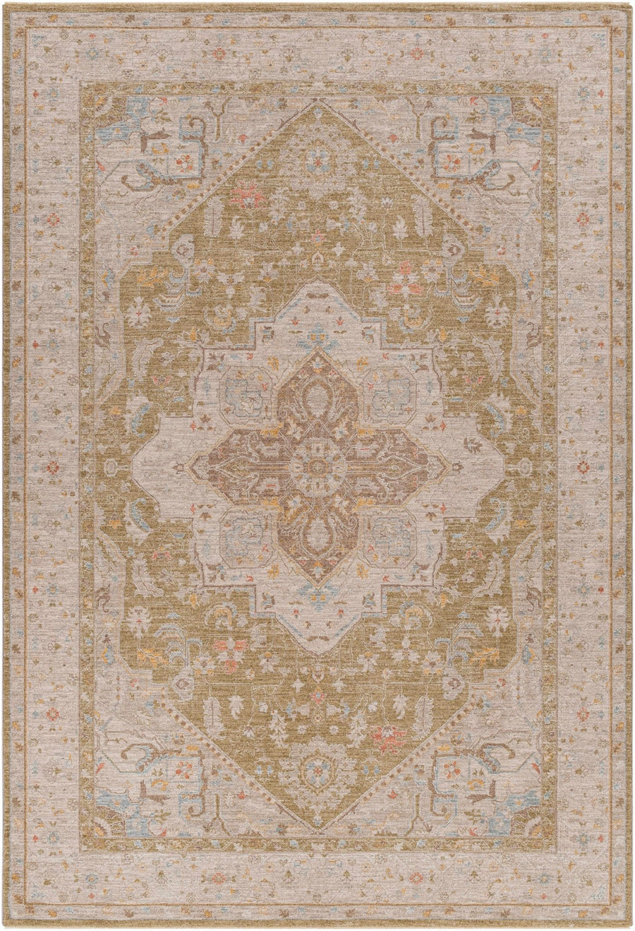 Jago Traditional Beige And Olive Rug - The Rug Decor