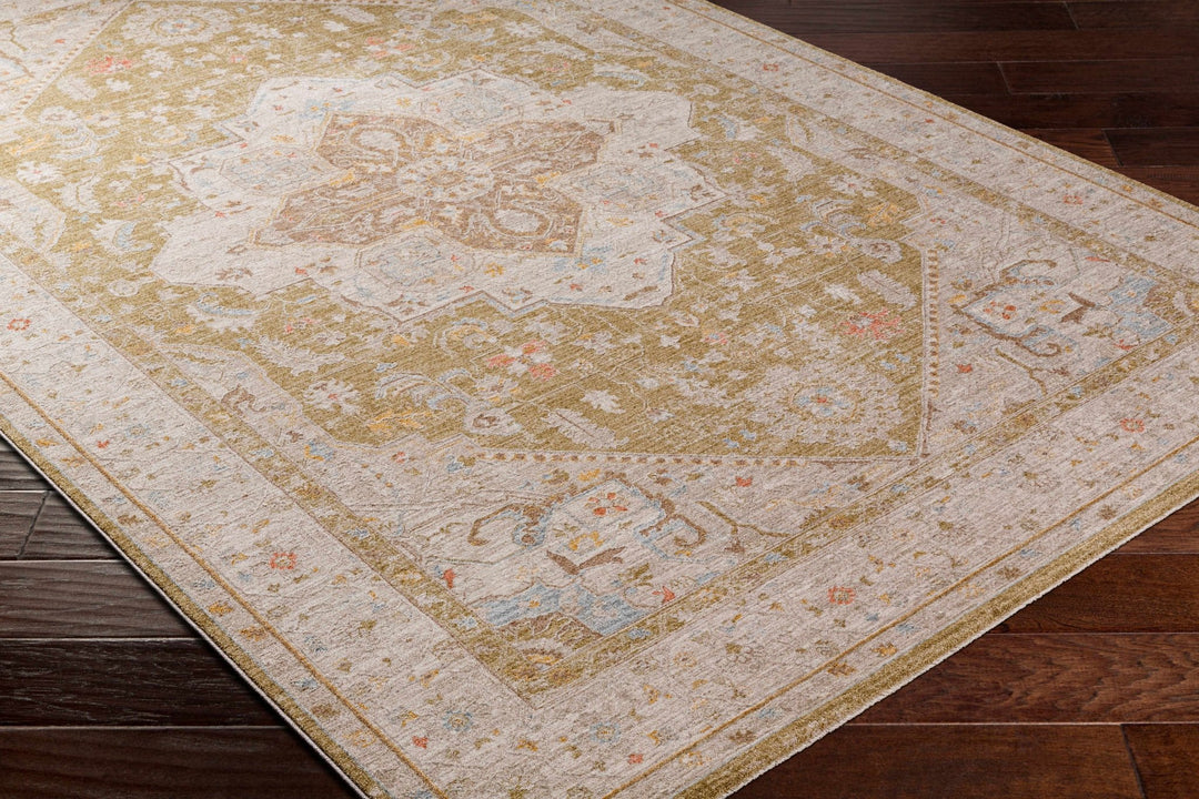 Jago Traditional Beige And Olive Rug - The Rug Decor