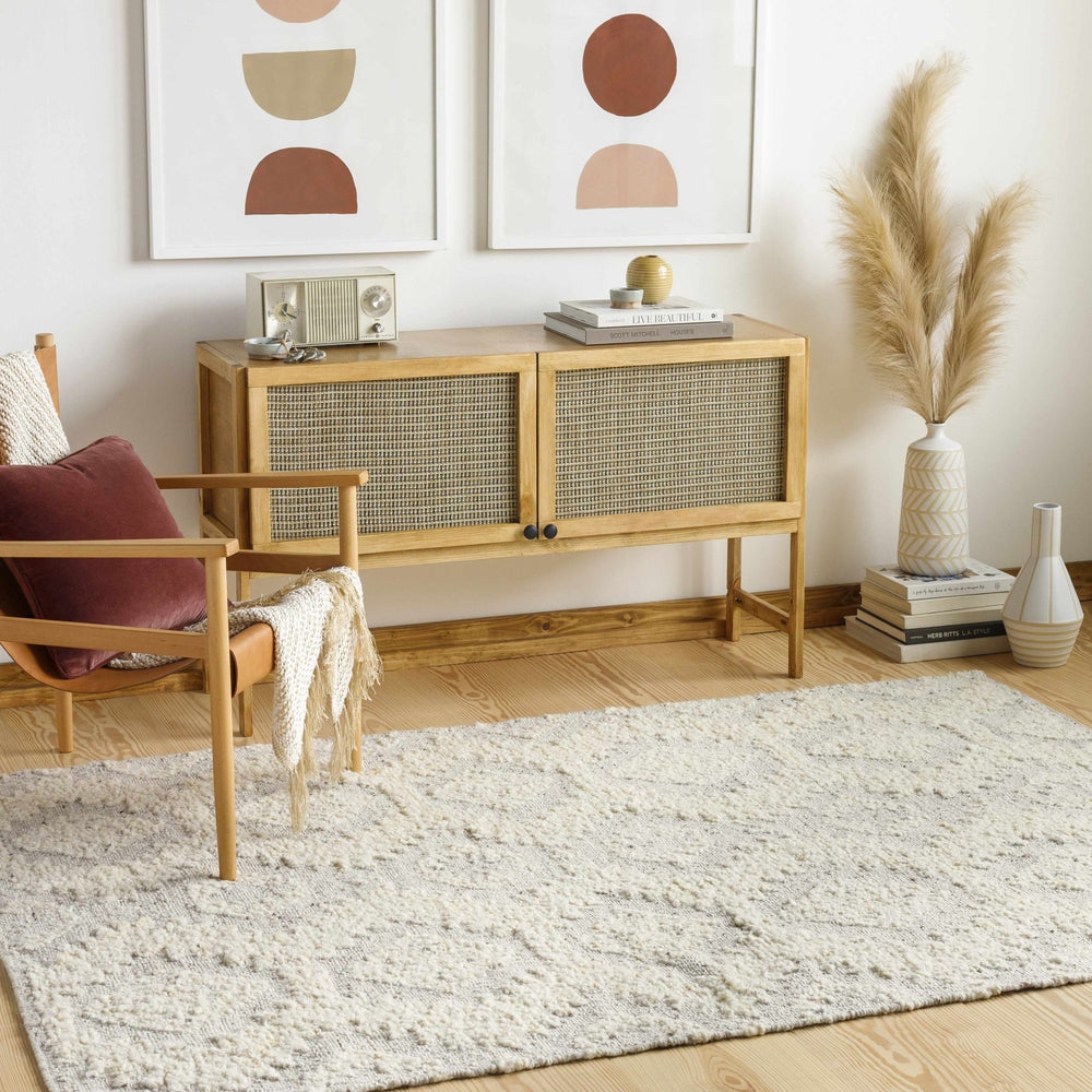 Jagupit Bohemian Transitional Cream Hand Woven Wool Rug - The Rug Decor