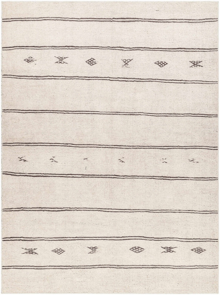 Jana Modern Stripe Pattern Beige Area Rug - The Rug Decor