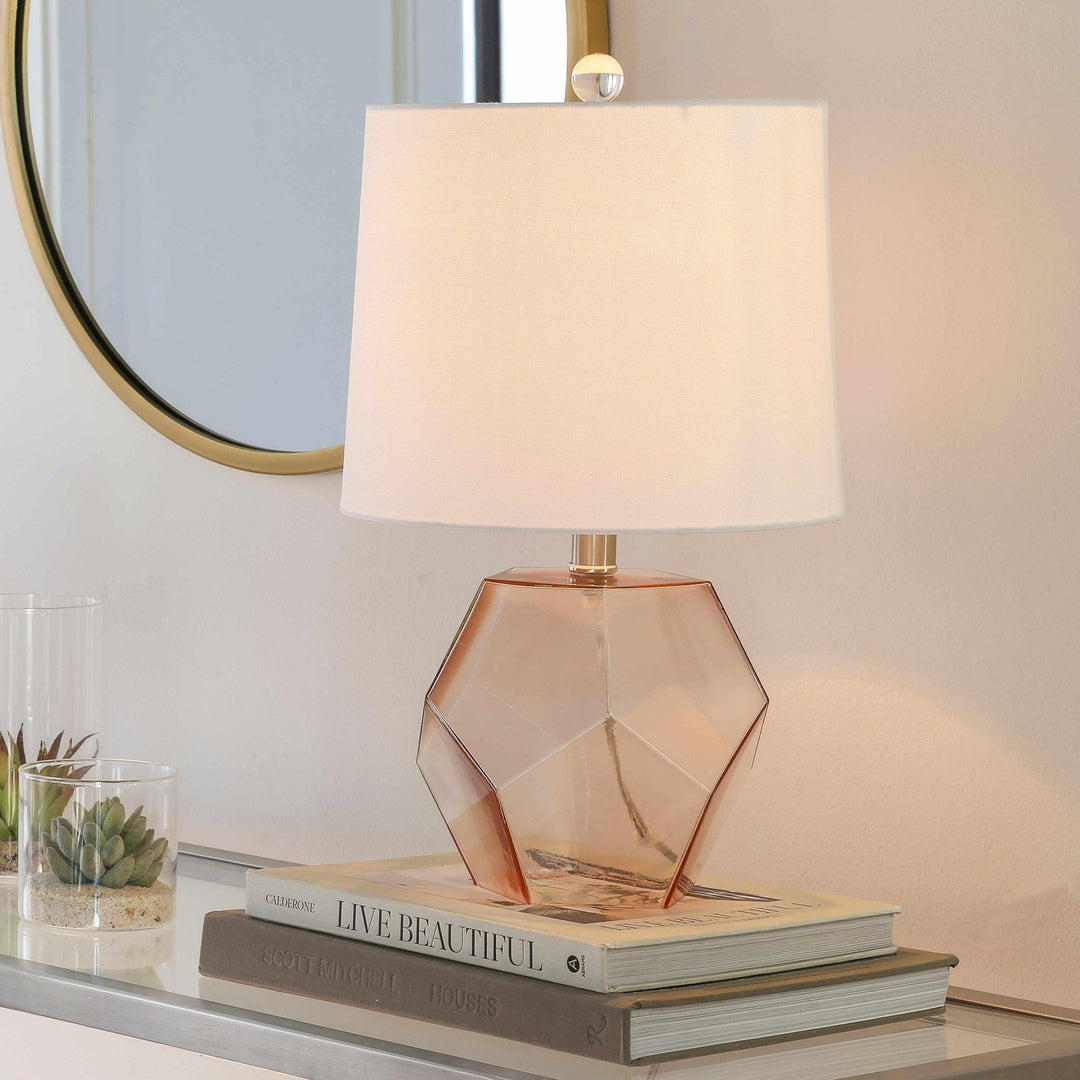 Jantianon Contemporary White Glass Table Lamp - The Rug Decor
