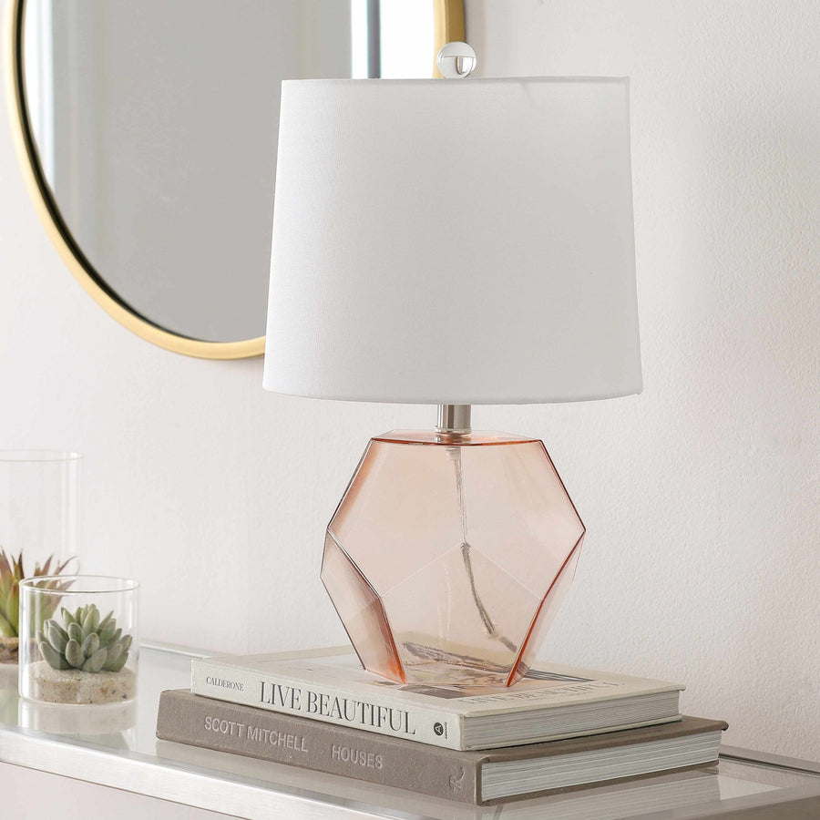 Jantianon Contemporary White Glass Table Lamp - The Rug Decor