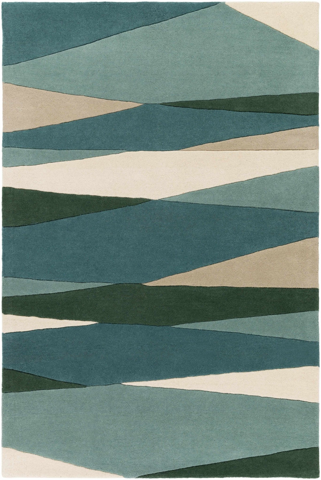 Jarratt Contemporary Abstract Blue And Green Wool Rug - The Rug Decor