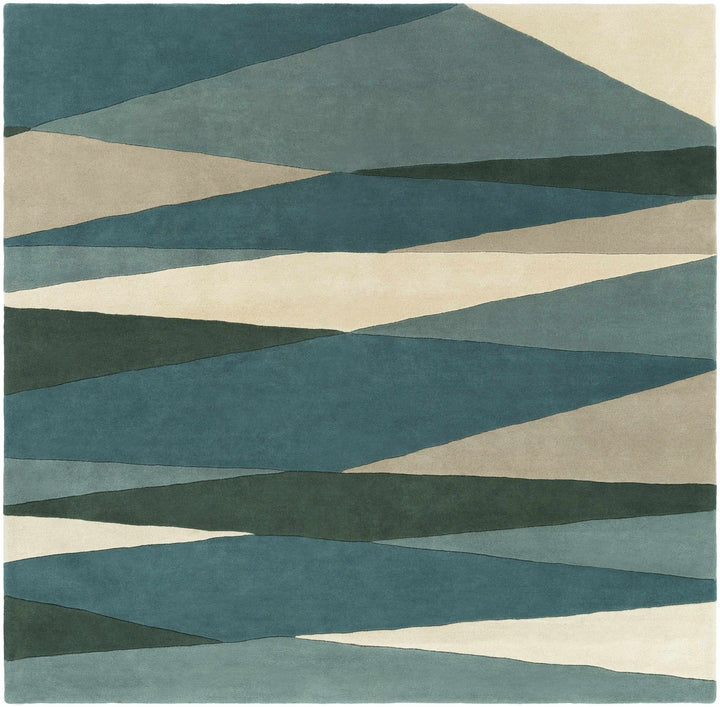 Jarratt Contemporary Abstract Blue And Green Wool Rug - The Rug Decor