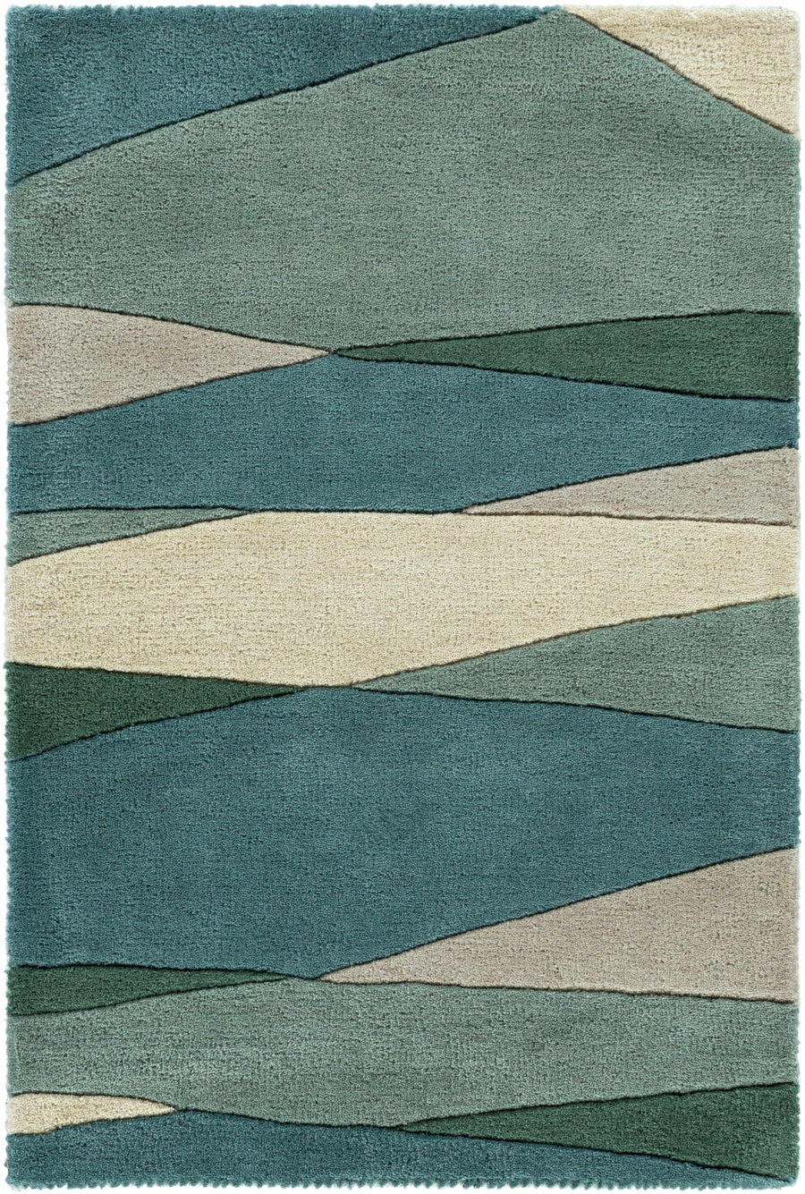 Jarratt Contemporary Abstract Blue And Green Wool Rug - The Rug Decor