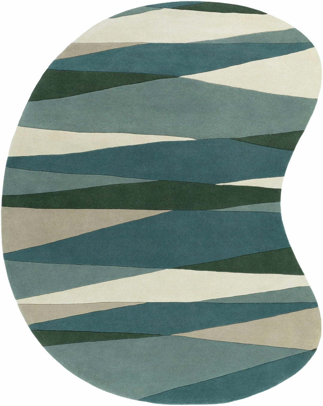 Jarratt Contemporary Abstract Blue And Green Wool Rug - The Rug Decor