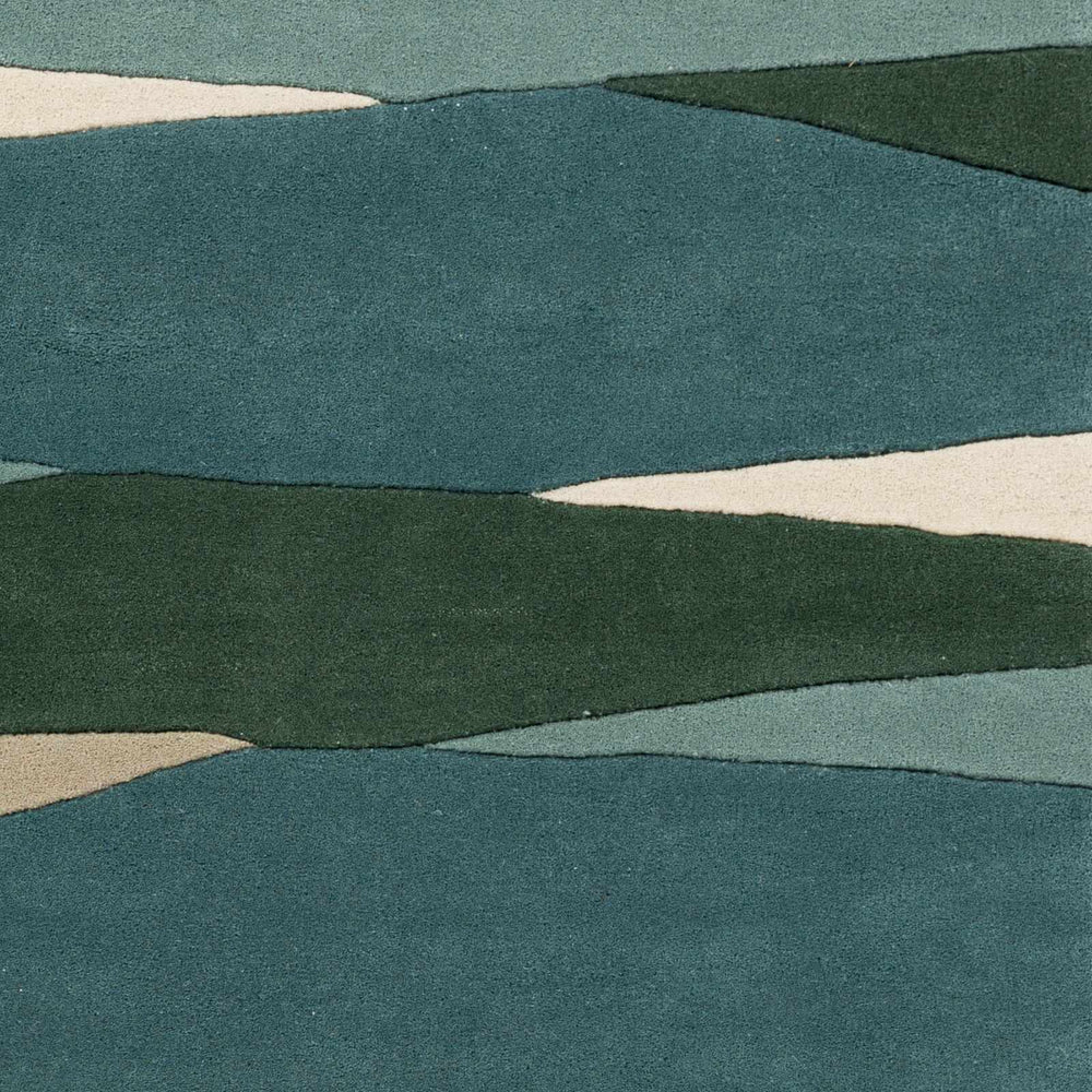 Jarratt Contemporary Abstract Blue And Green Wool Rug - The Rug Decor