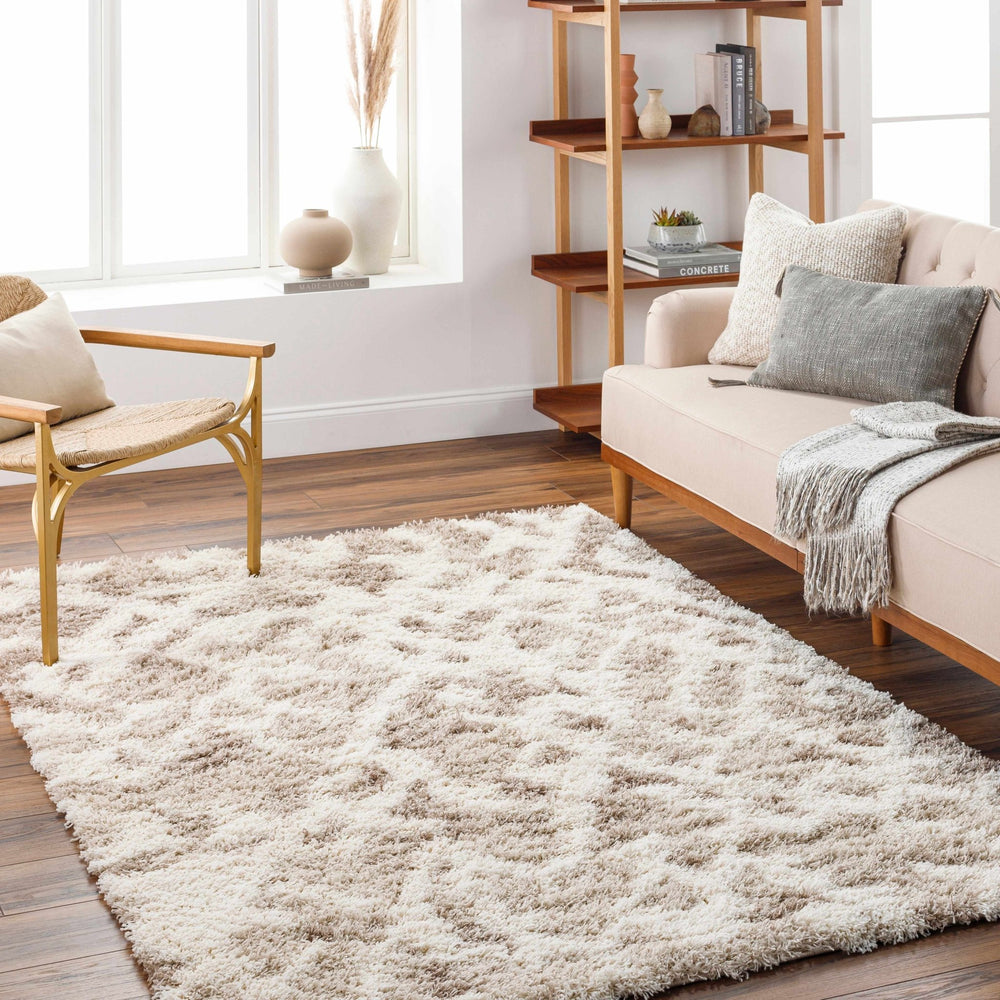 Jase Contemporary Style Beige And Ivory Area Rug - The Rug Decor