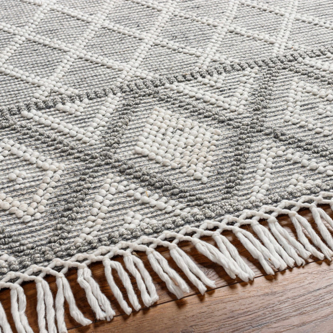 Jaya Modern Geometrical Ivory And Gray Hand Woven Area Rug - The Rug Decor