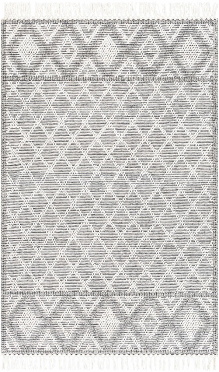 Jaya Modern Geometrical Ivory And Gray Hand Woven Area Rug - The Rug Decor