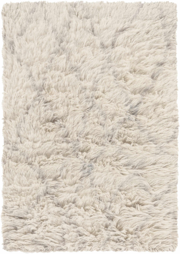 Jeddo Contemporary Abstract Ivory And Gray Hand Knotted Area Rug