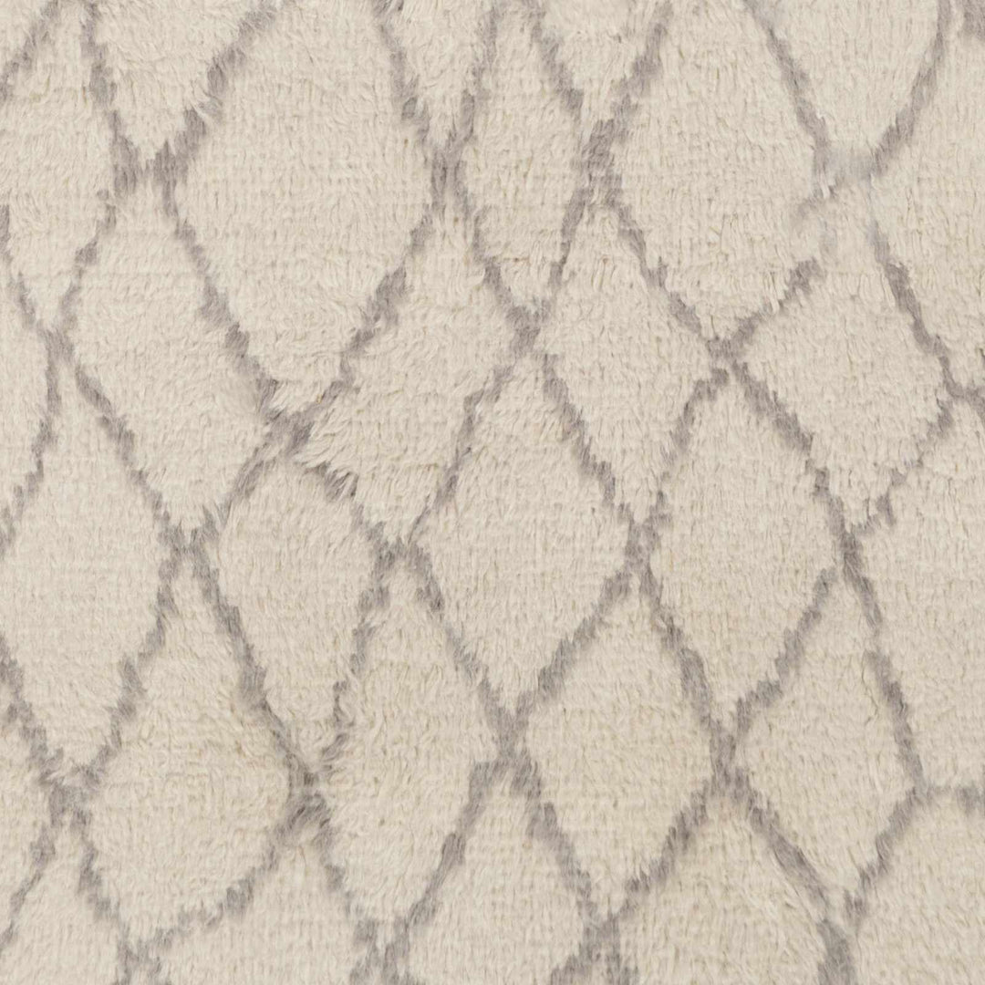 Jeddo Contemporary Abstract Ivory And Gray Hand Knotted Area Rug