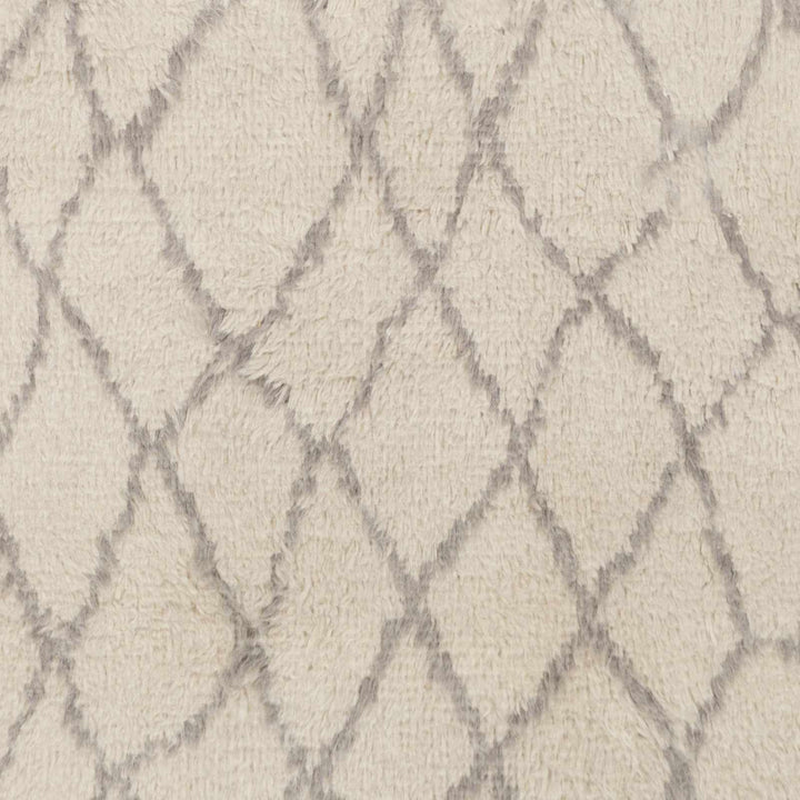 Jeddo Contemporary Abstract Ivory And Gray Hand Knotted Area Rug