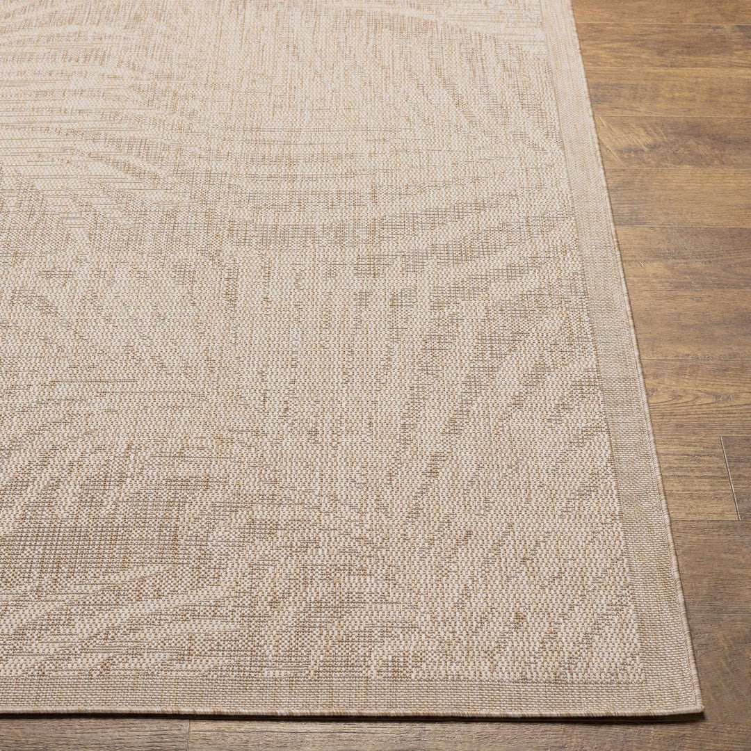 Jens Modern Leaf Pattern Tan Outdoor Area Rug - The Rug Decor