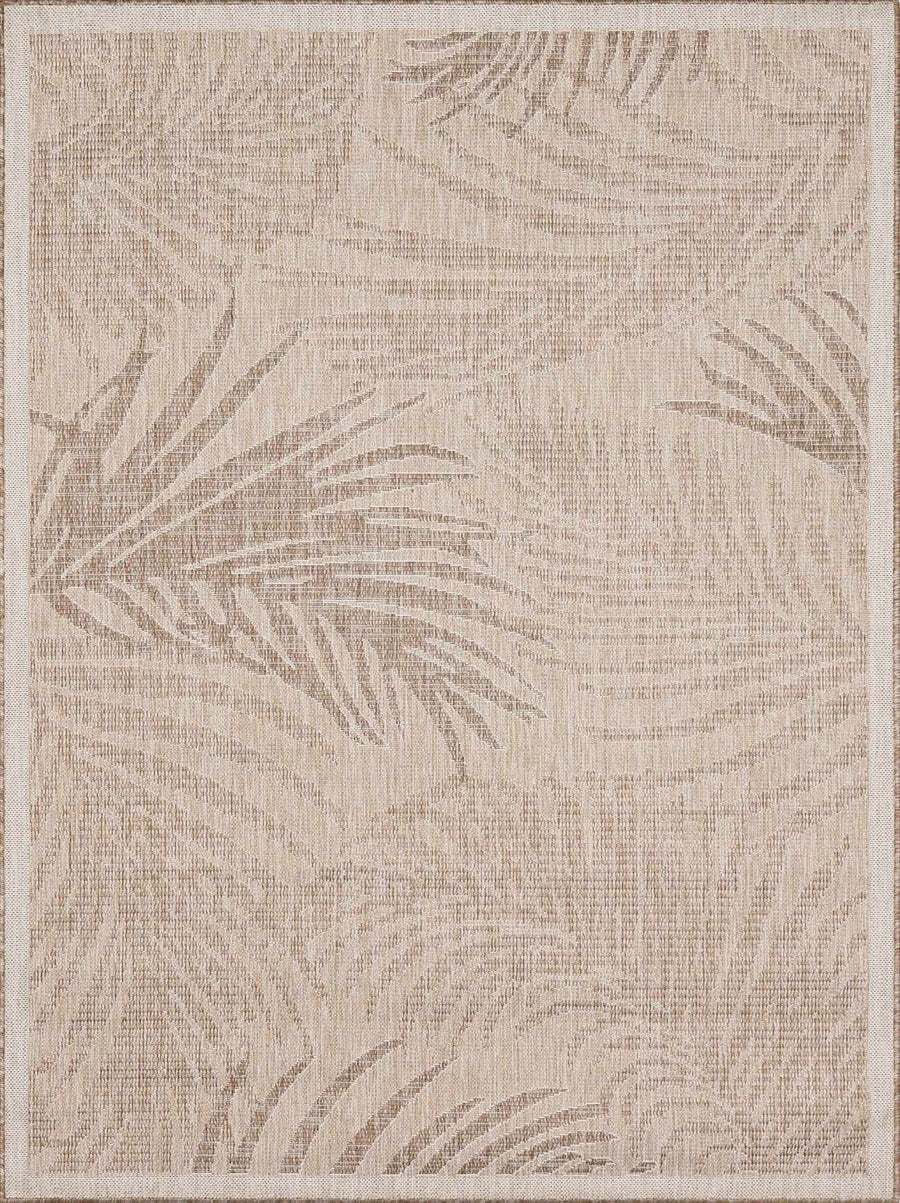 Jens Modern Leaf Pattern Tan Outdoor Area Rug - The Rug Decor