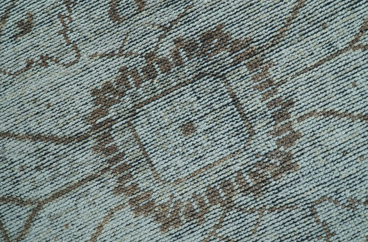 Jewel Custom Made Hand Knotted Traditional Design Brown Wool Area Rug - The Rug Decor