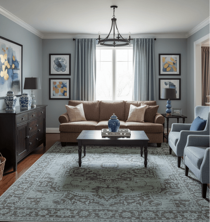 Jewel Custom Made Hand Knotted Traditional Design Brown Wool Area Rug - The Rug Decor