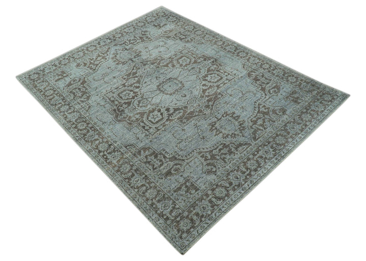Jewel Custom Made Hand Knotted Traditional Design Brown Wool Area Rug - The Rug Decor