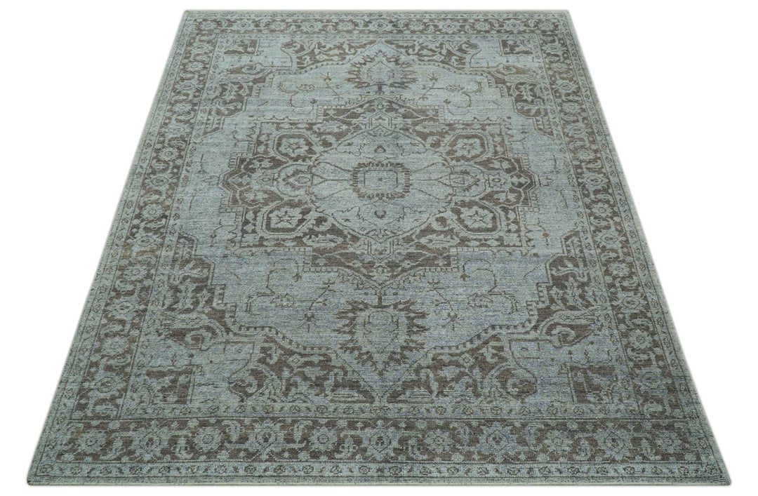 Jewel Custom Made Hand Knotted Traditional Design Brown Wool Area Rug - The Rug Decor