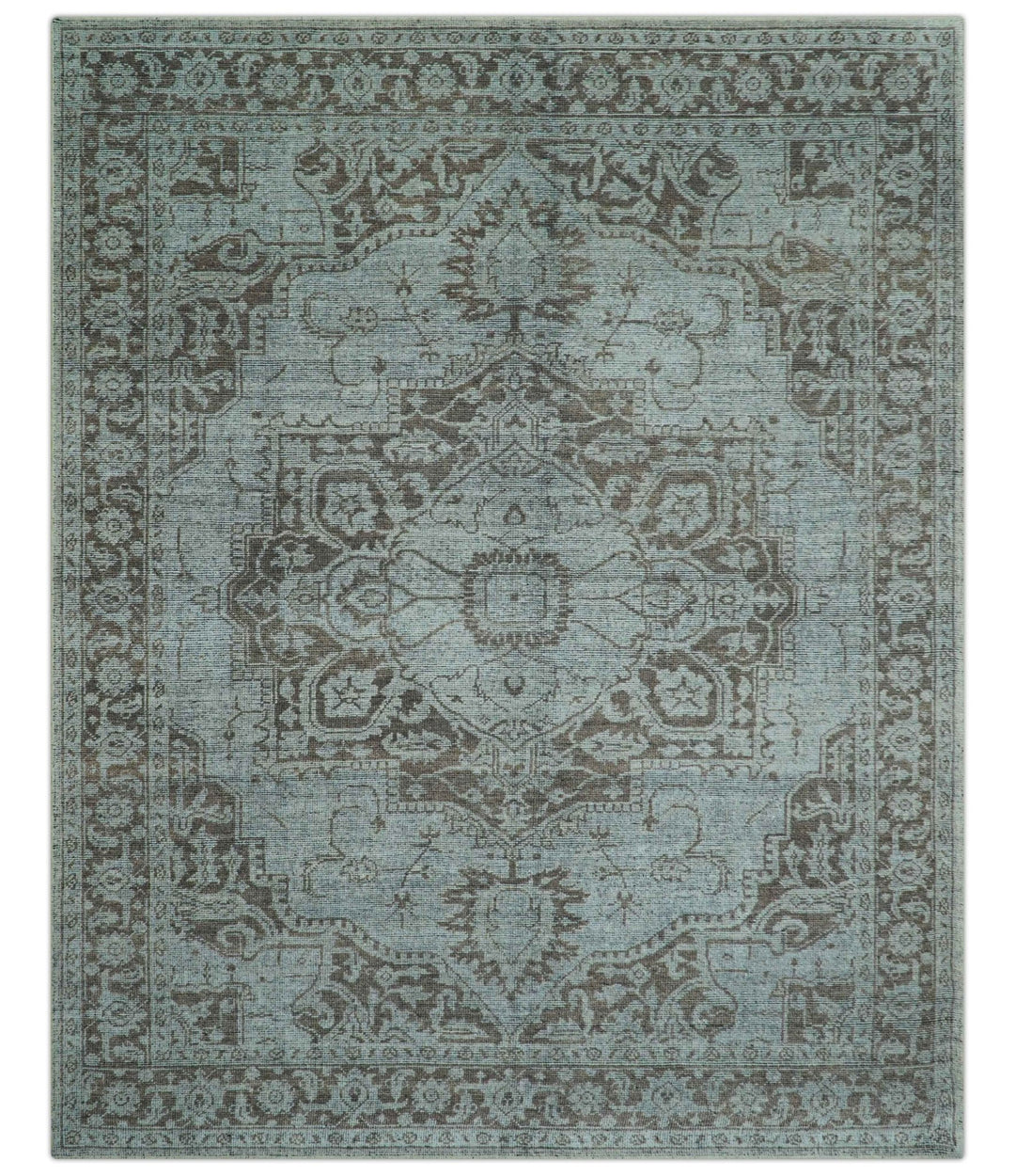 Jewel Custom Made Hand Knotted Traditional Design Brown Wool Area Rug - The Rug Decor