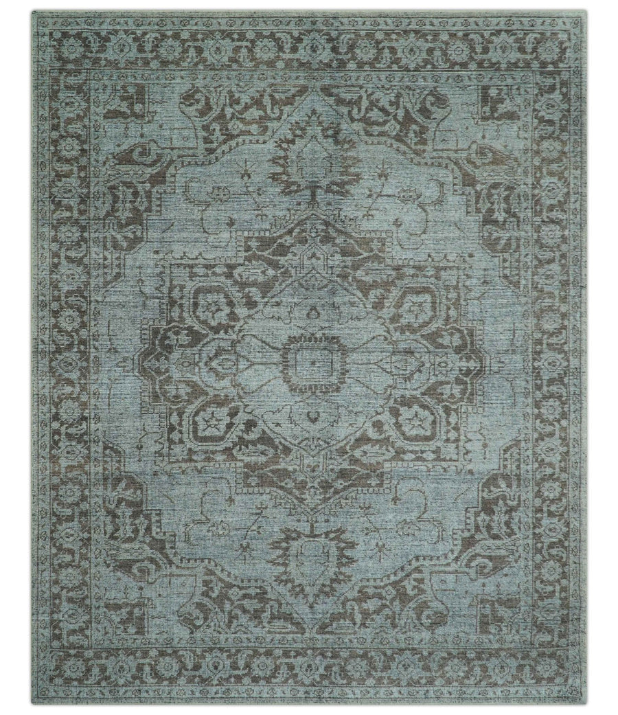 Jewel Custom Made Hand Knotted Traditional Design Brown Wool Area Rug - The Rug Decor