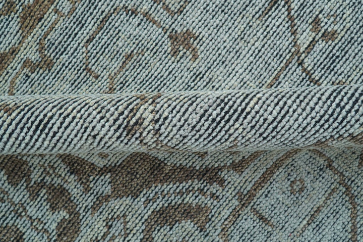 Jewel Custom Made Hand Knotted Traditional Design Brown Wool Area Rug - The Rug Decor