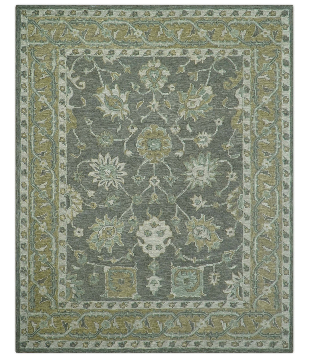 Jewel Custom Made Traditional Oushak Beige Hand Tufted Wool Rug - The Rug Decor