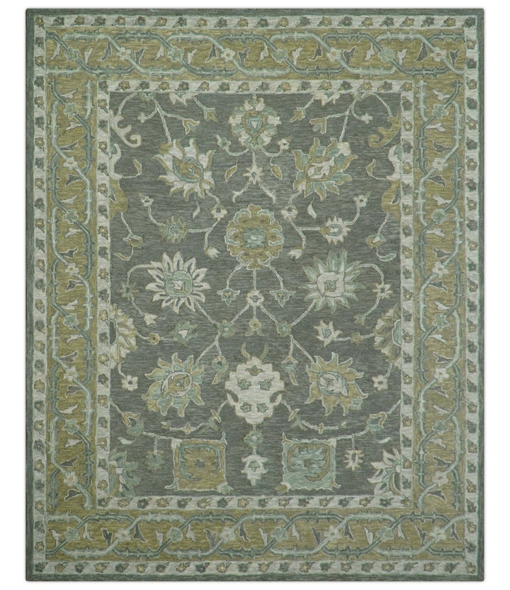 Jewel Custom Made Traditional Oushak Beige Hand Tufted Wool Rug - The Rug Decor