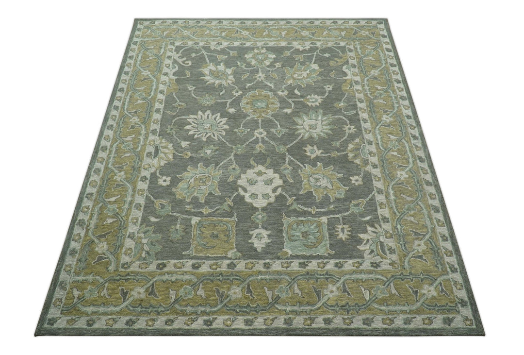 Jewel Custom Made Traditional Oushak Beige Hand Tufted Wool Rug - The Rug Decor
