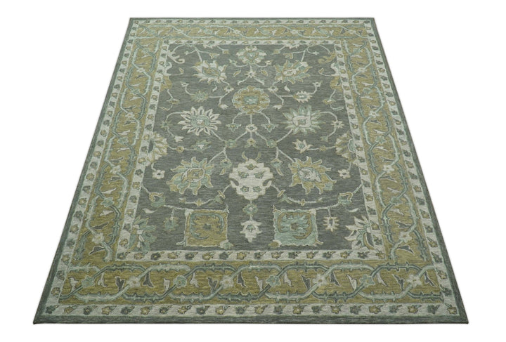 Jewel Custom Made Traditional Oushak Beige Hand Tufted Wool Rug - The Rug Decor