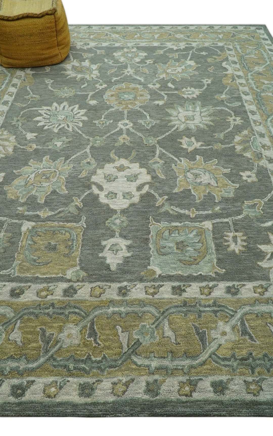 Jewel Custom Made Traditional Oushak Beige Hand Tufted Wool Rug - The Rug Decor