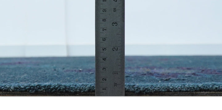 Jewel Custom Made Traditional Overdyed Blue Hand Tufted Wool Rug - The Rug Decor