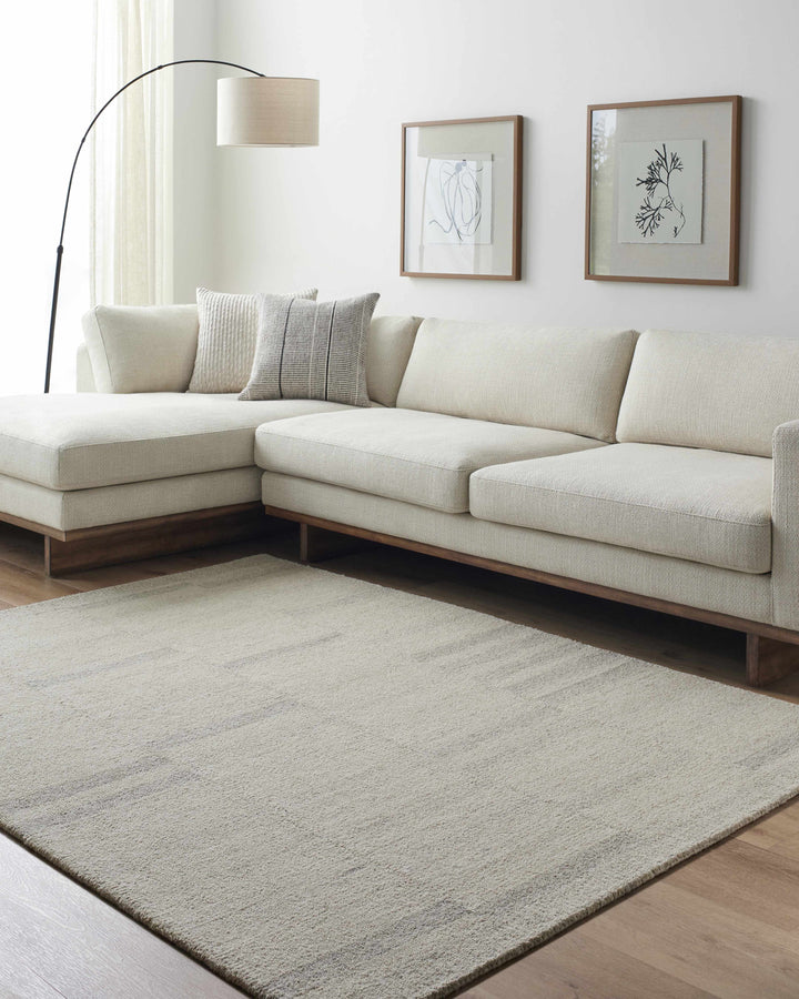 Jaina Modern Style Beige Hand Tufted Wool Area Rug