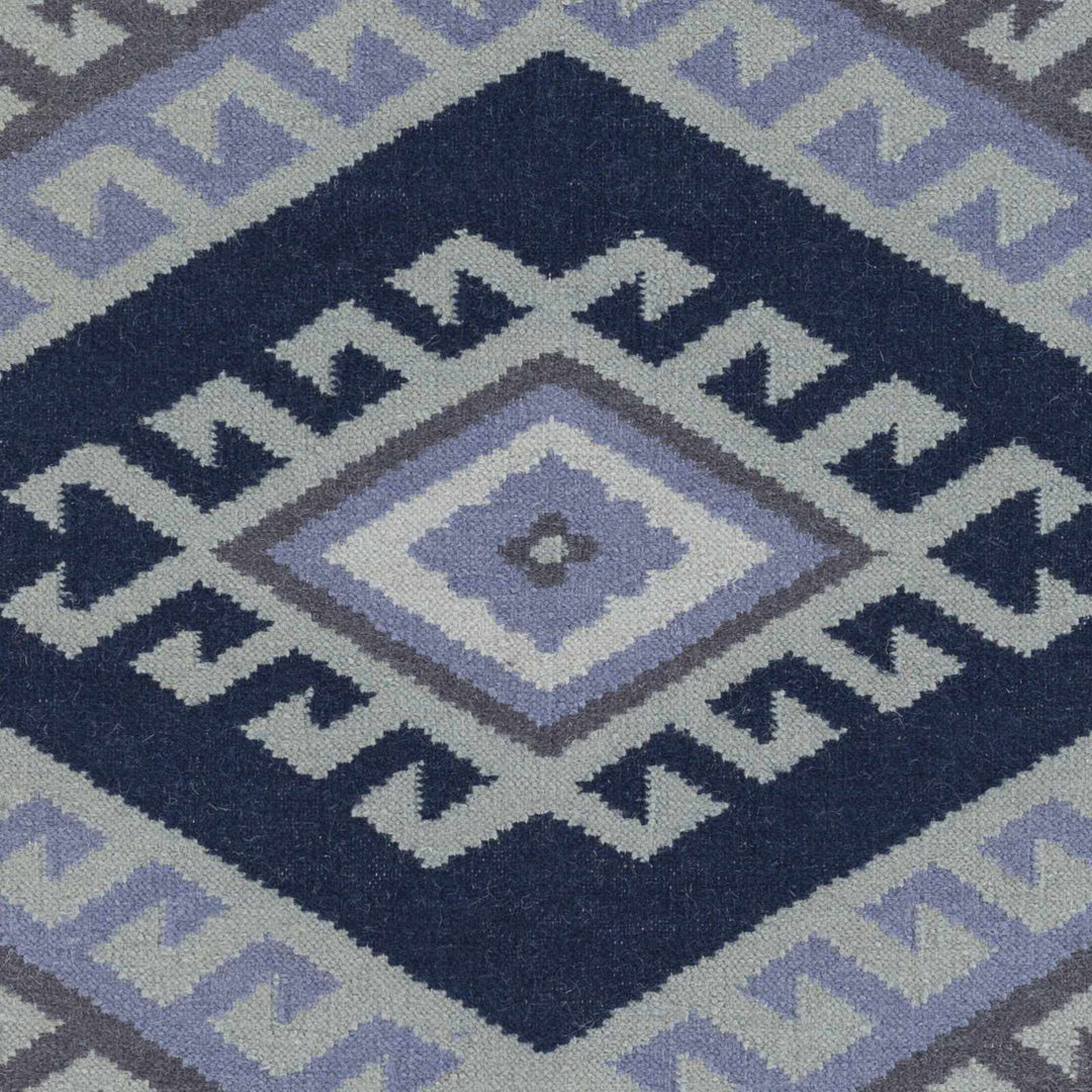 Johnsburg Modern Geometrical Pattern Blue And Gray Hand Woven Area Rug - The Rug Decor
