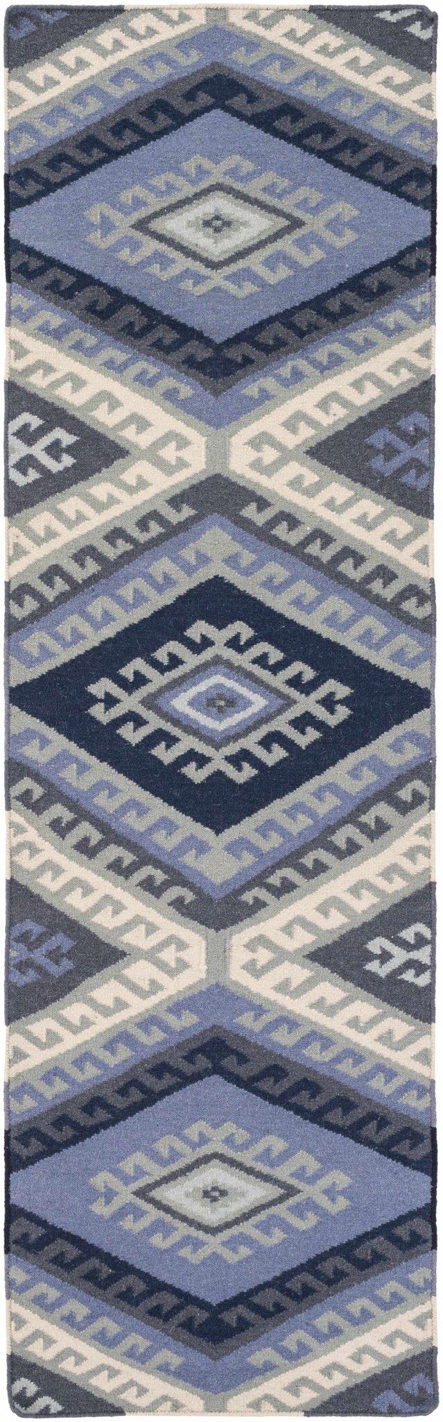 Johnsburg Modern Geometrical Pattern Blue And Gray Hand Woven Area Rug - The Rug Decor