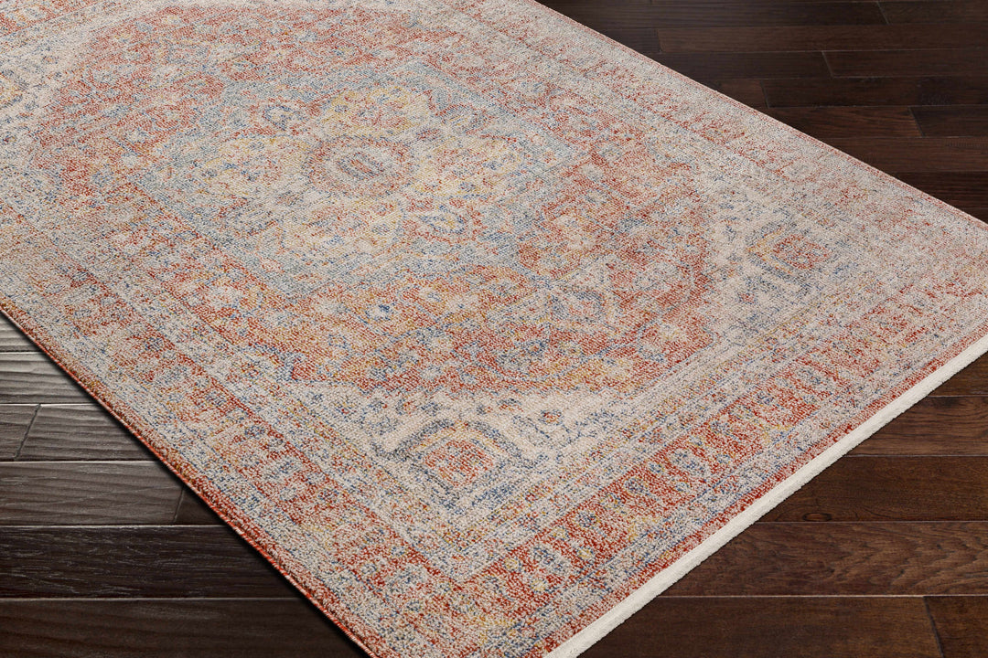 Jorn Traditional Style Rust And Blue Area Rug