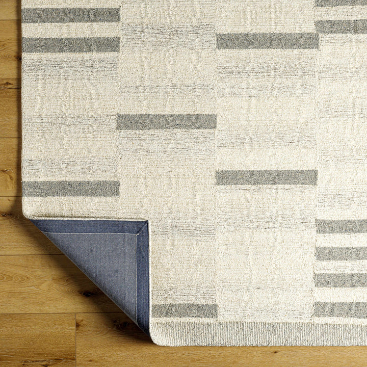 Jeri Contemporary Style Beige And Gray Wool Rug