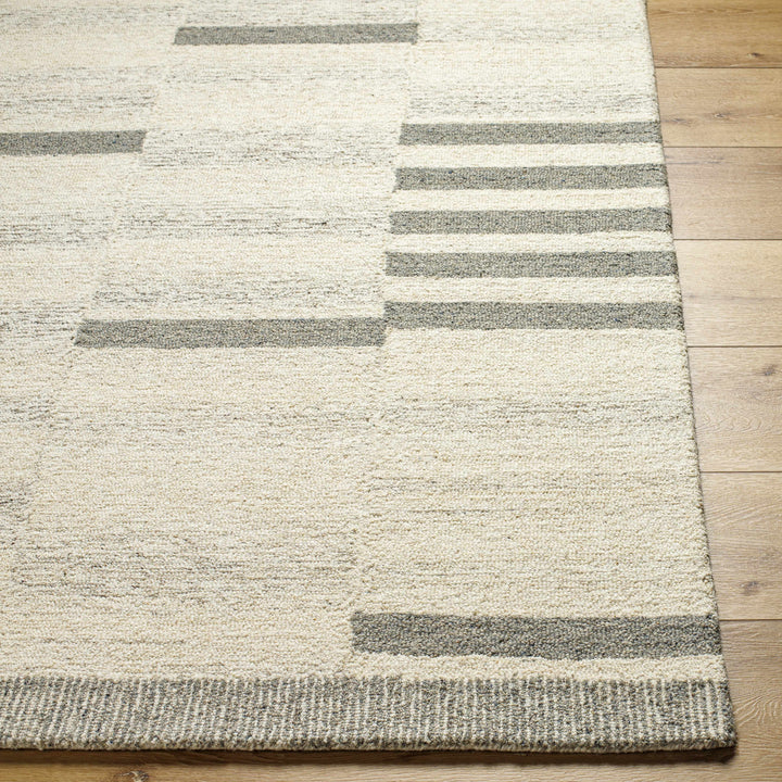 Jeri Contemporary Style Beige And Gray Wool Rug