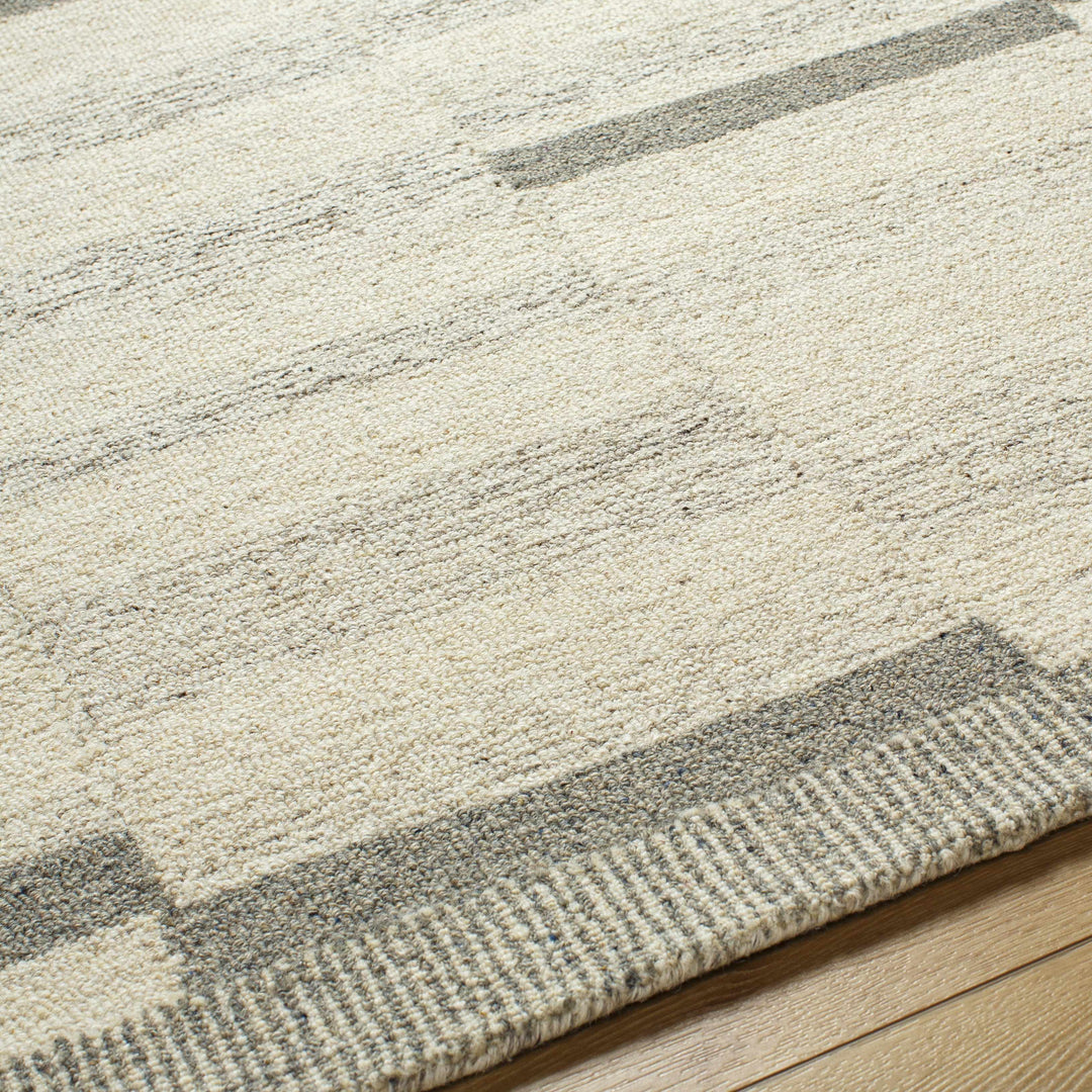 Jeri Contemporary Style Beige And Gray Wool Rug
