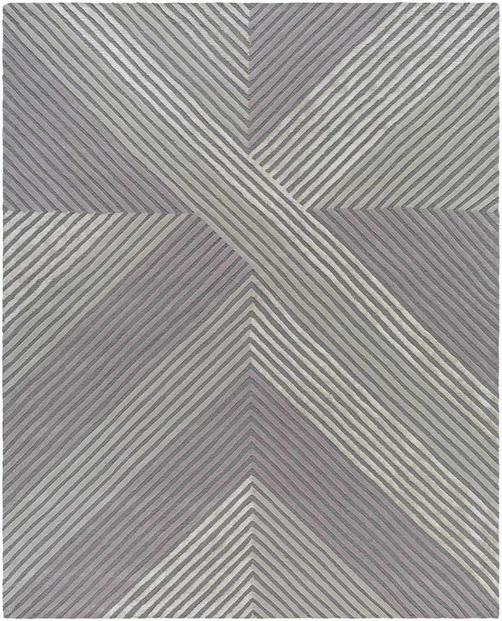 Juan Modern Geometric Design Gray And Pink Hand Tufted Wool Rug - The Rug Decor