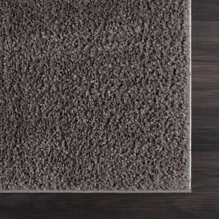 Judy Modern Solid Charcoal Polyester Rug - The Rug Decor